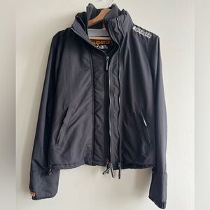 Superdry Black Windbreaker “Windcheater” Jacket Size M Women’s
